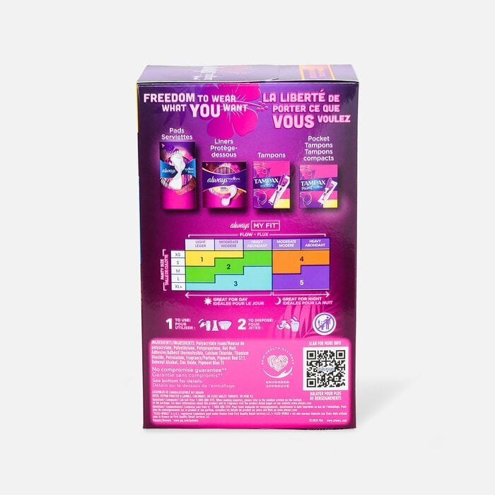 Always Radiant FlexFoam Pads with Wings, Scented, , large