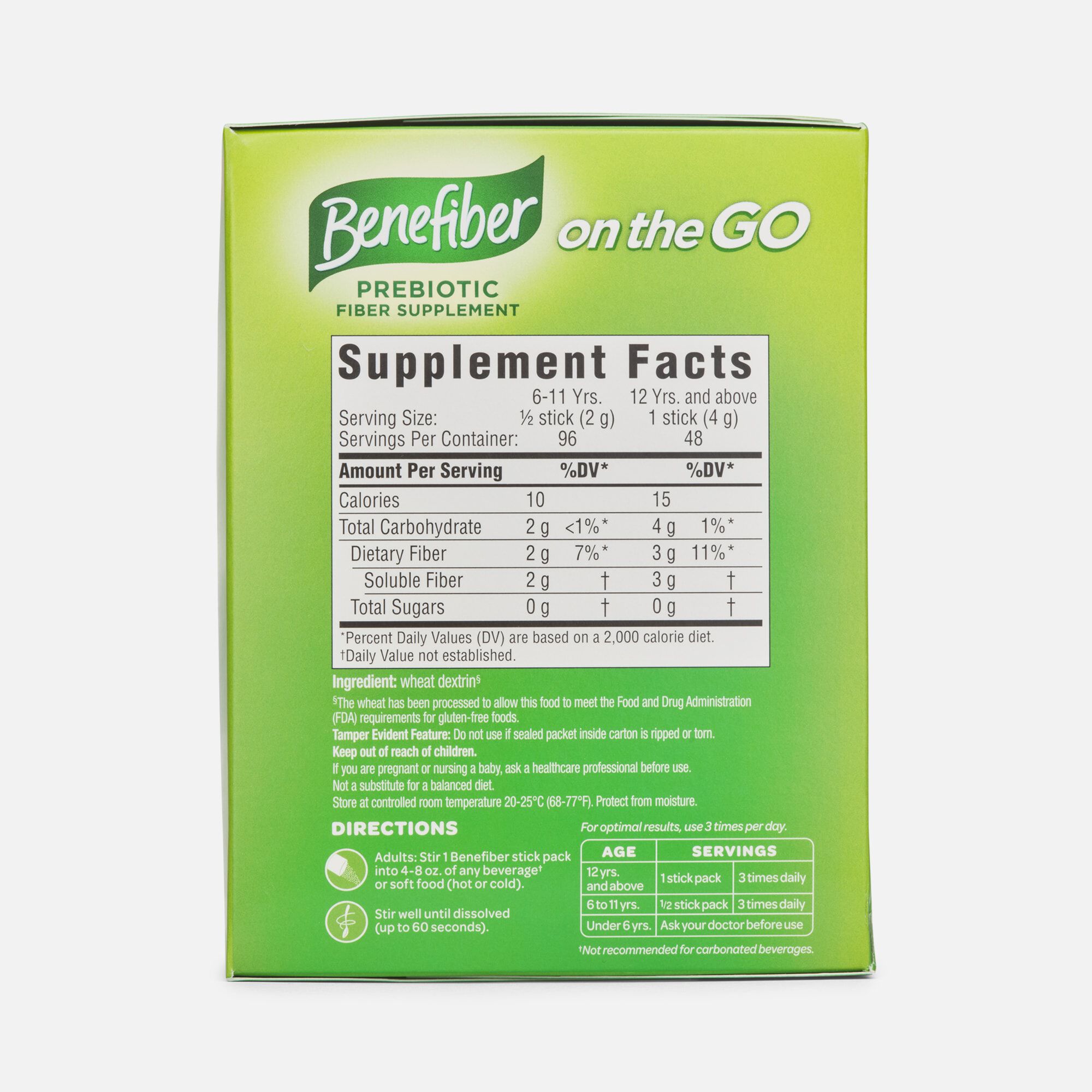 Benefiber On The Go Prebiotic Daily Fiber Supplement Powder Sticks, For Digestive Health, Unflavored, 28 ct., , large
