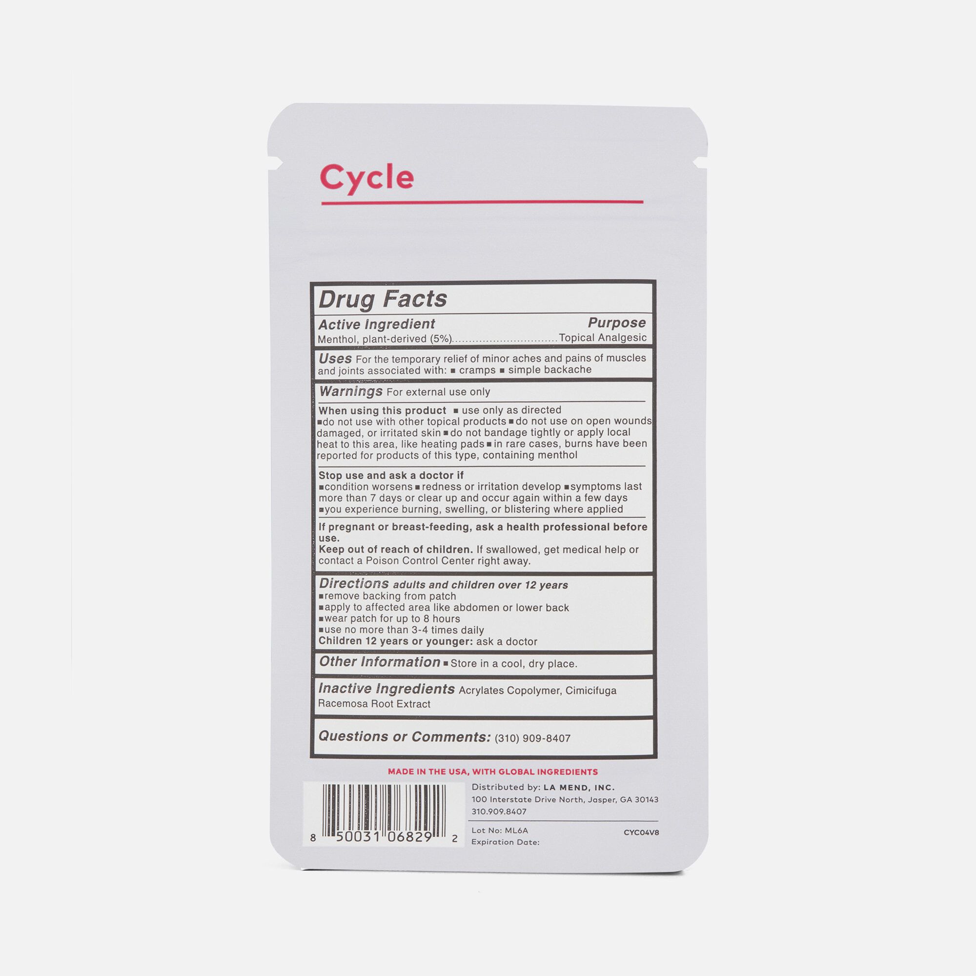 The Good Patch® Cycle - Pain Patch,  4 ct., , large