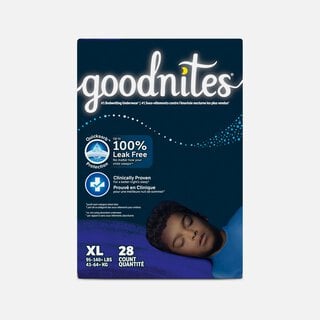Goodnites Boys' Nighttime Bedwetting Underwear, Size Extra Large (95-140+ lbs), 28 ct.
