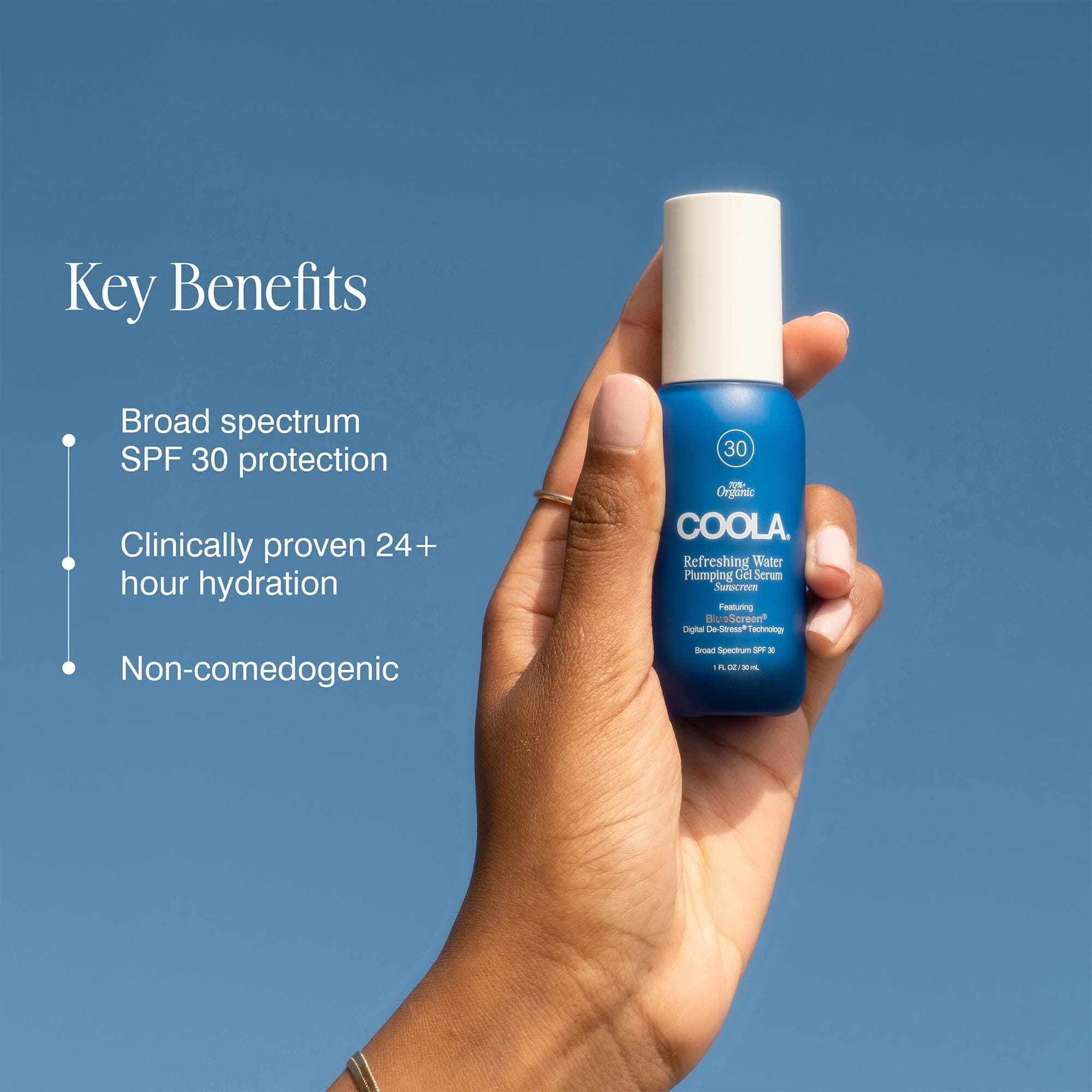 COOLA Refreshing Water Plumping Gel Serum Sunscreen, SPF 30, 1 oz., , large