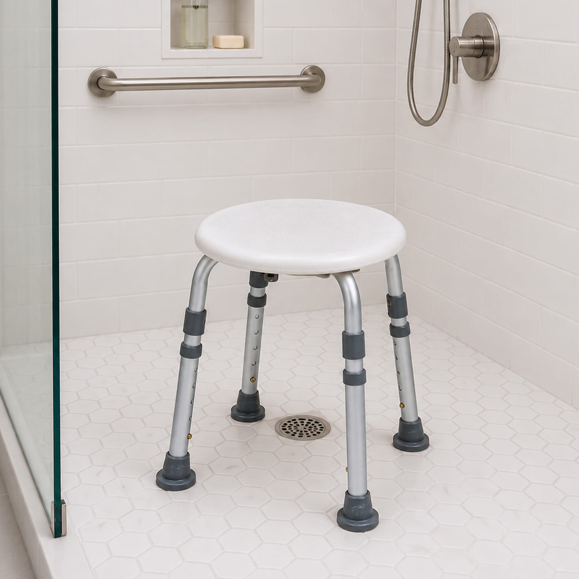 Alex Orthopedic Round Bath Stool, , large