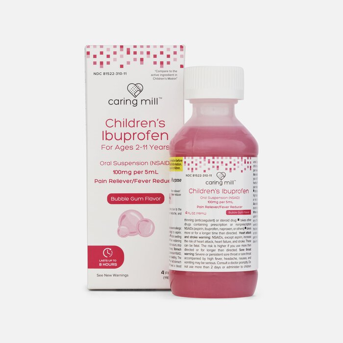 Caring Mill™ Children’s Ibuprofen Pain Reliever/Fever Reducer, Bubble Gum, 4 fl oz., , large