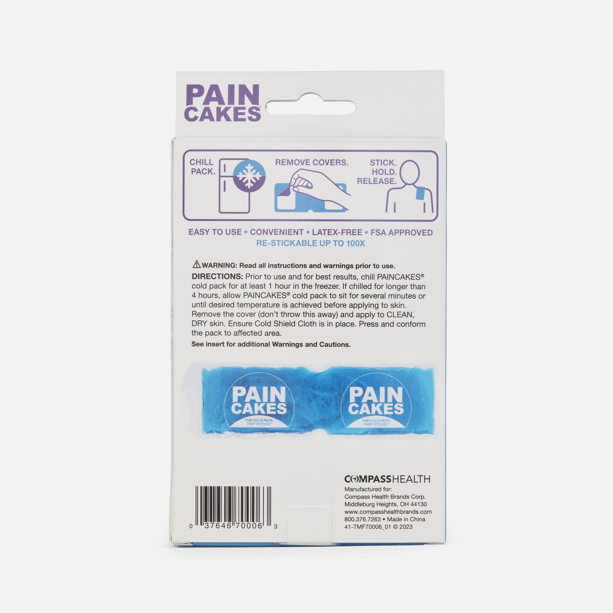 PAINCAKES Cold Wrap, 10ʺL x 3ʺH, Blue, , large