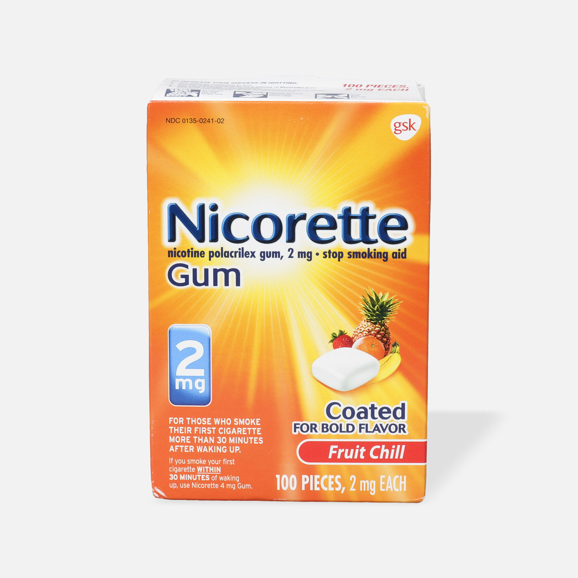 Nicorette Nicotine Gum, Fruit Chill, 2mg, , large