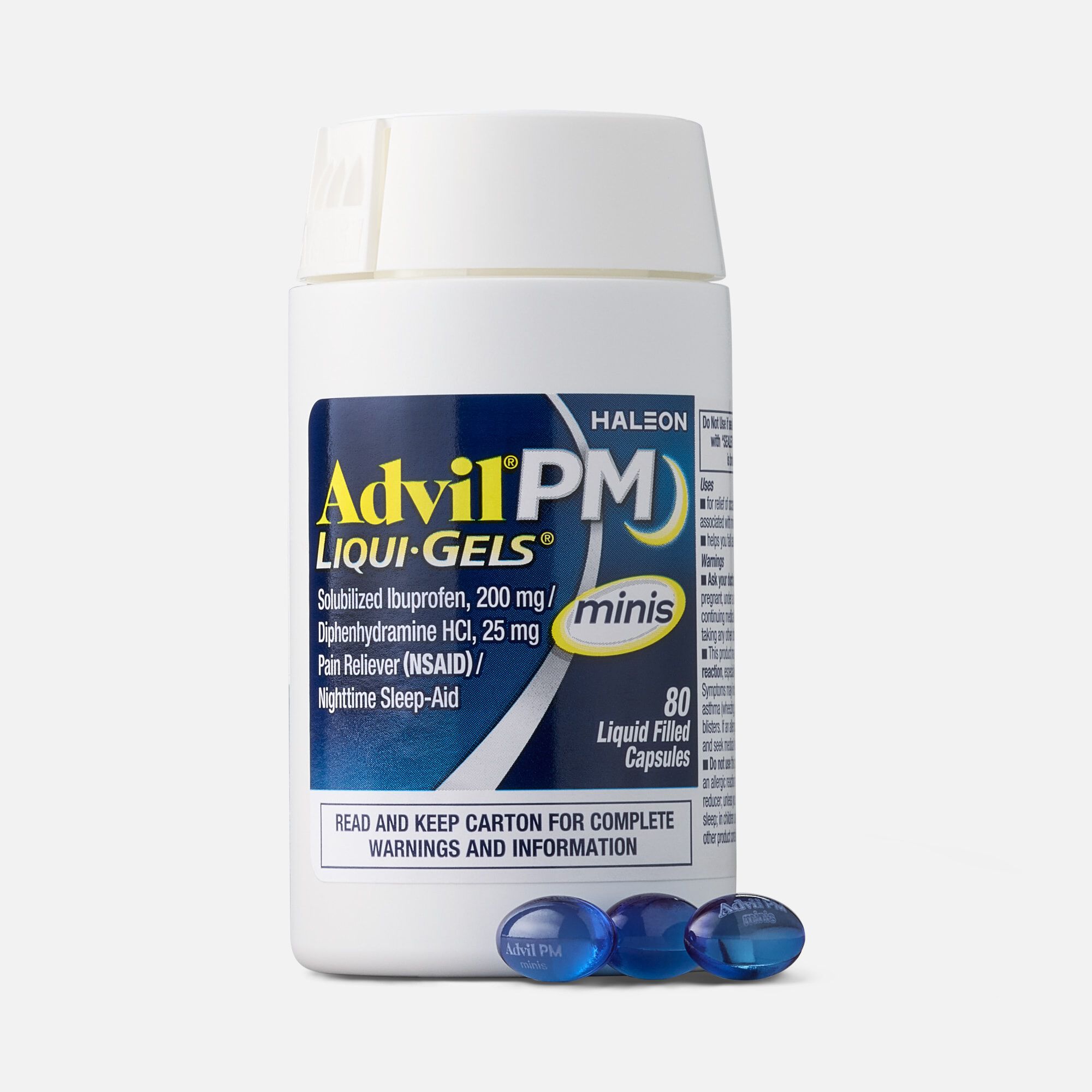 Advil PM Pain Reliever & Sleep Aid Liqui-Gel Minis, 80 ct., , large