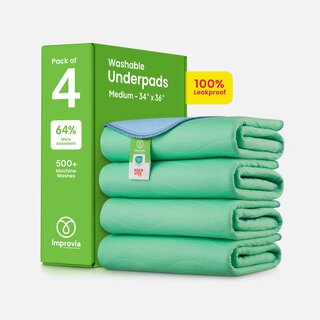 Improvia Washable Underpads, Heavy Absorbency, Reusable Incontinence Pads for Bed, Sofa, Floor, , large