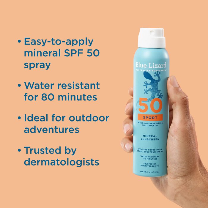 Blue Lizard Sport Mineral Sunscreen Spray, SPF 50, 5 oz., , large