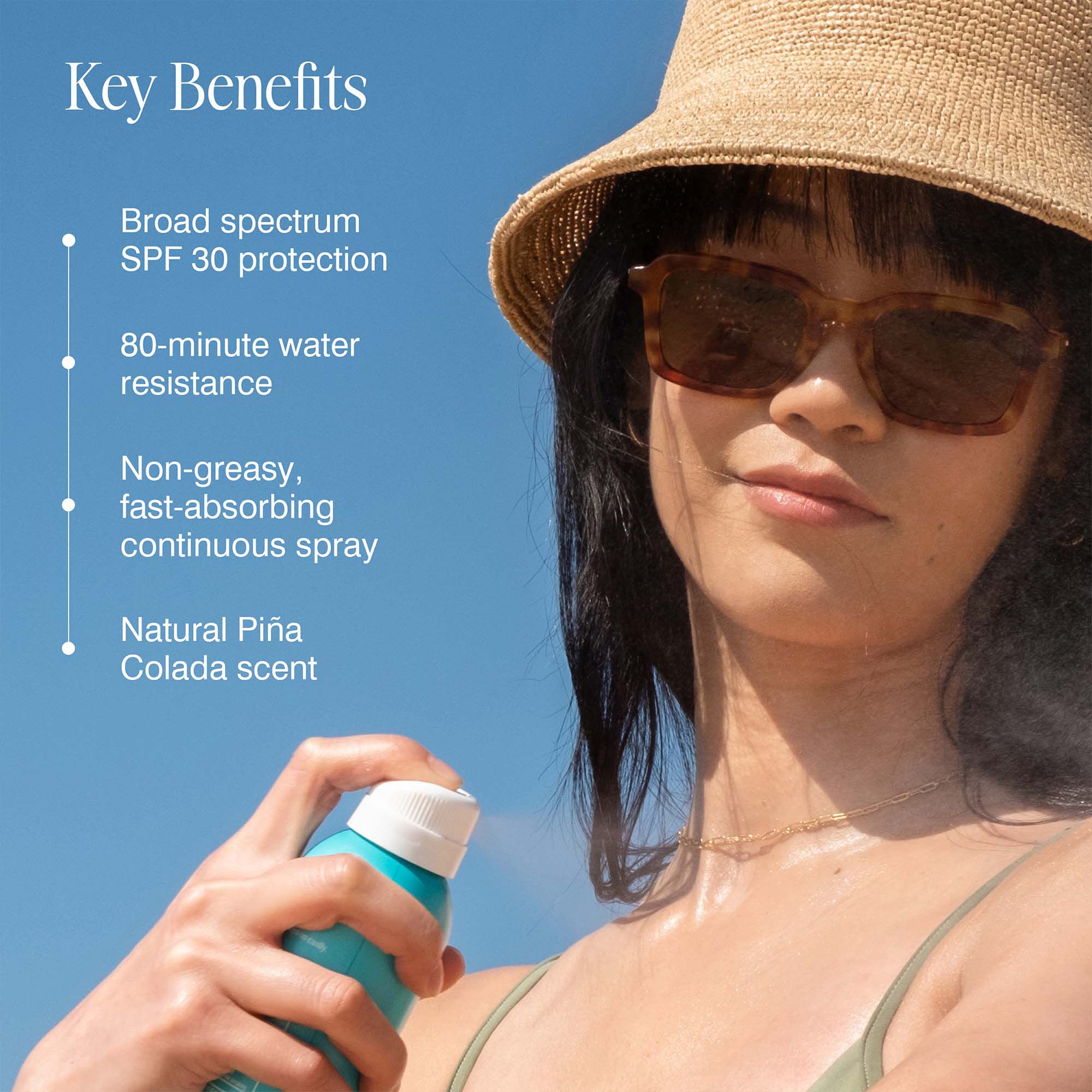 COOLA Classic Body Organic Sunscreen Spray SPF 30, Pina Colada, 6 oz., , large