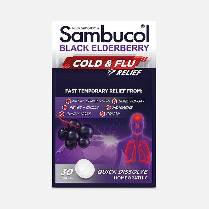 Sambucol Homeopathic Cold & Flu Relief Tablets, , large