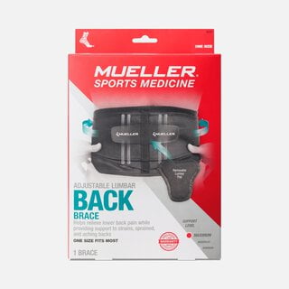 Mueller® Lumbar Back Brace with Removable Pad, Regular (28”–50” waist)