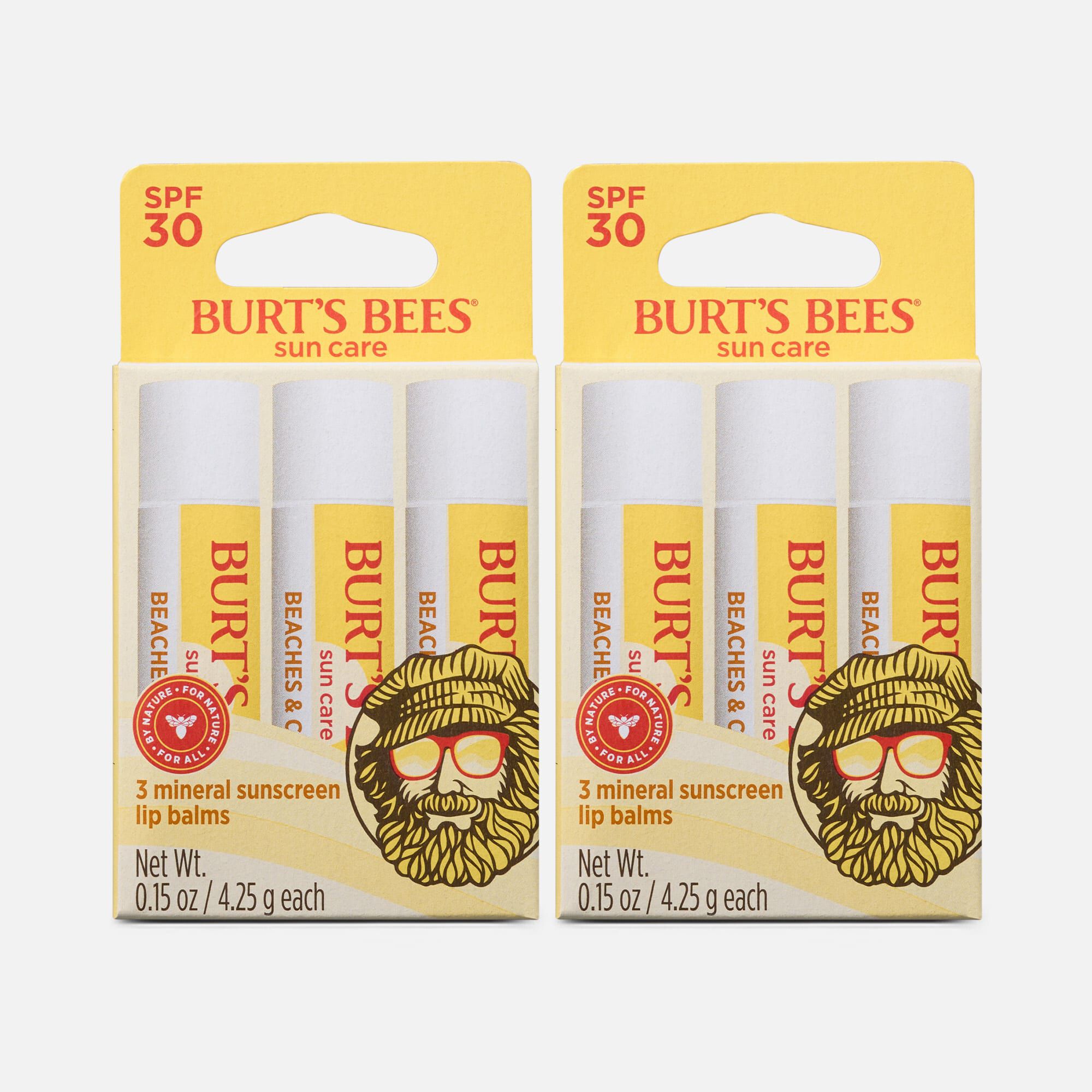 Burt’s Bees Sun Care Beaches and Cream Lip Balm SPF 30, 3-Pack, 0.15 oz. (2 pack)