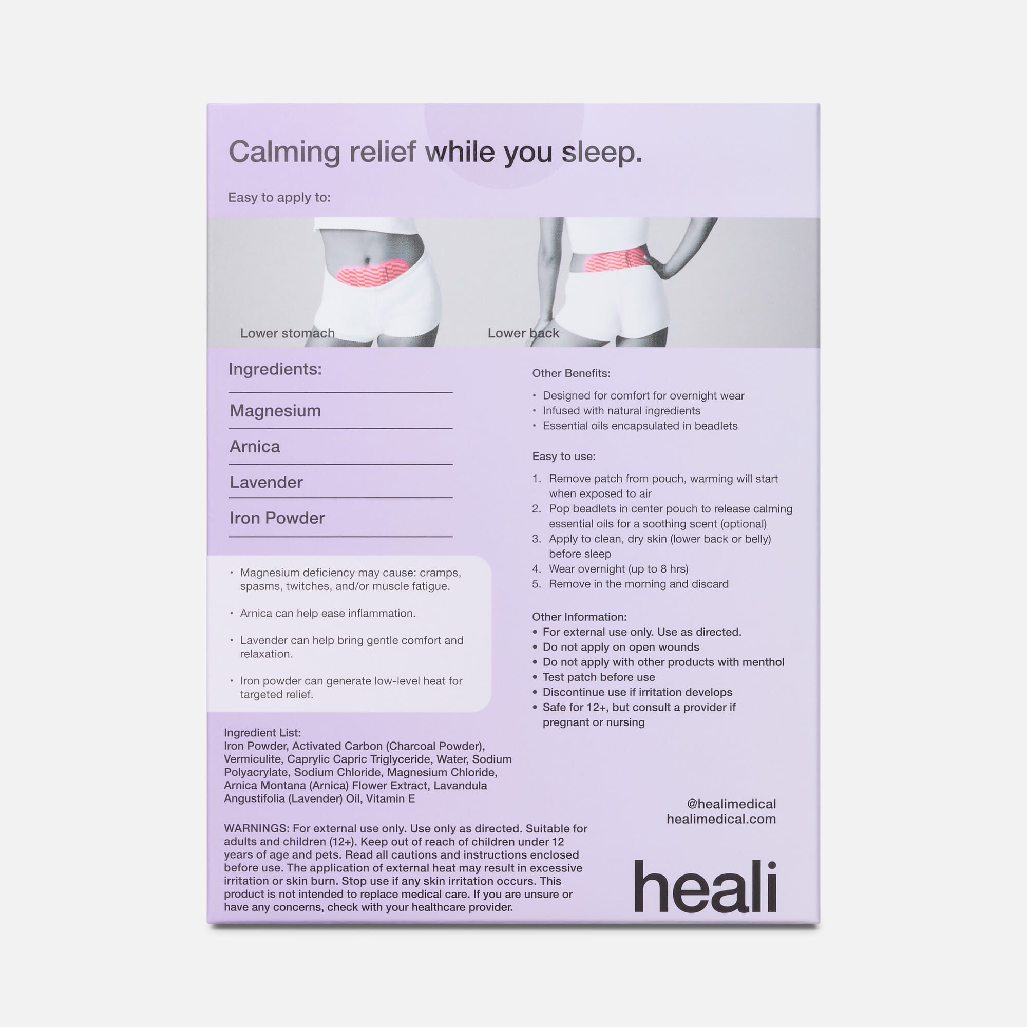 Heali Warming Period Pain Night Patch, 4 ct., , large
