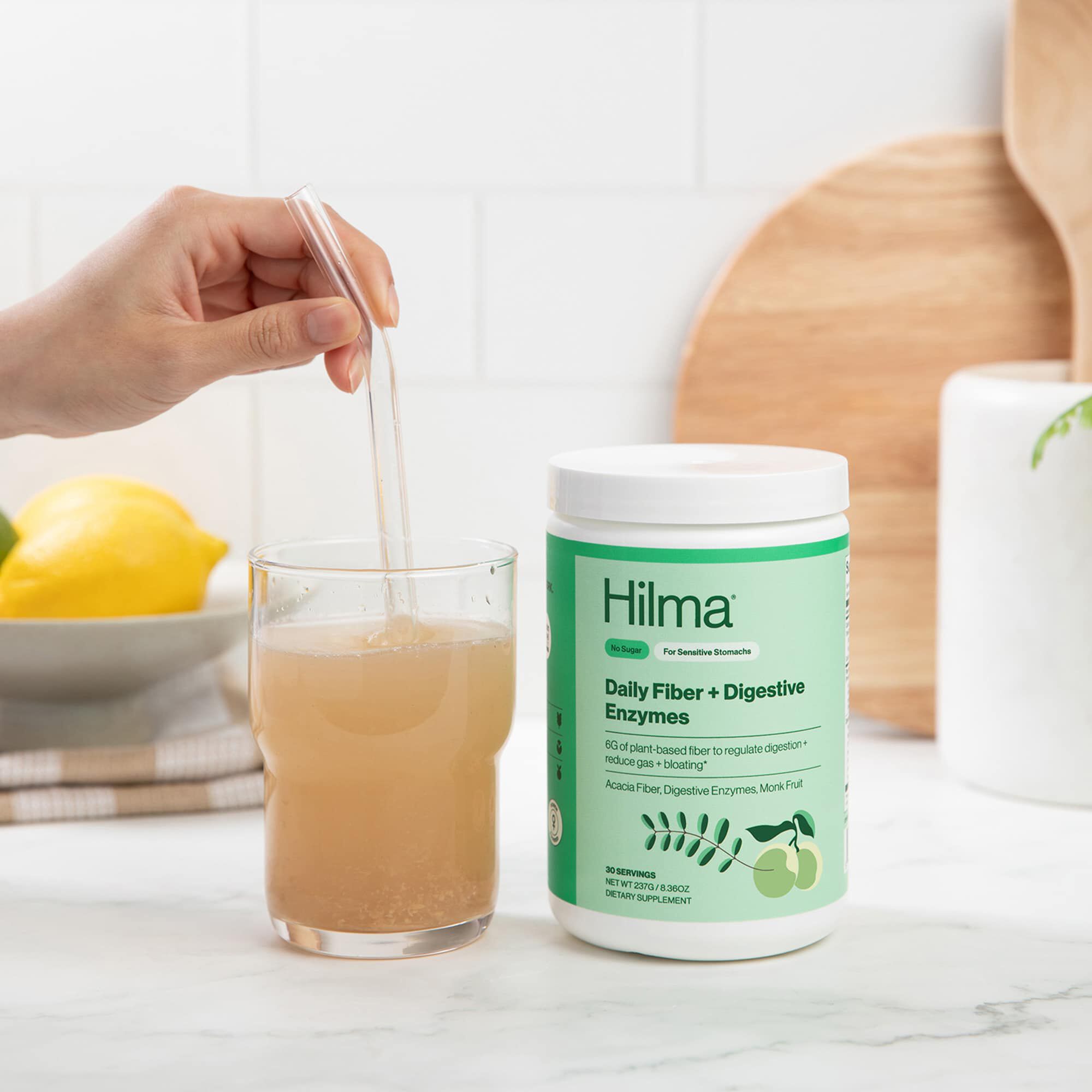 Hilma Daily Fiber Supplement + Digestive Enzymes, 10 oz., 30 servings (2-Pack), , large