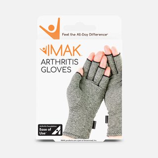 IMAK Compression Arthritis Gloves, Gray, Medium