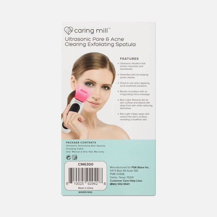 Caring Mill™ Ultrasonic Pore and Acne Clearing Exfoliating Spatula, , large