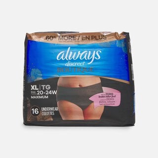 Always Discreet Boutique Incontinence Underwear, Black