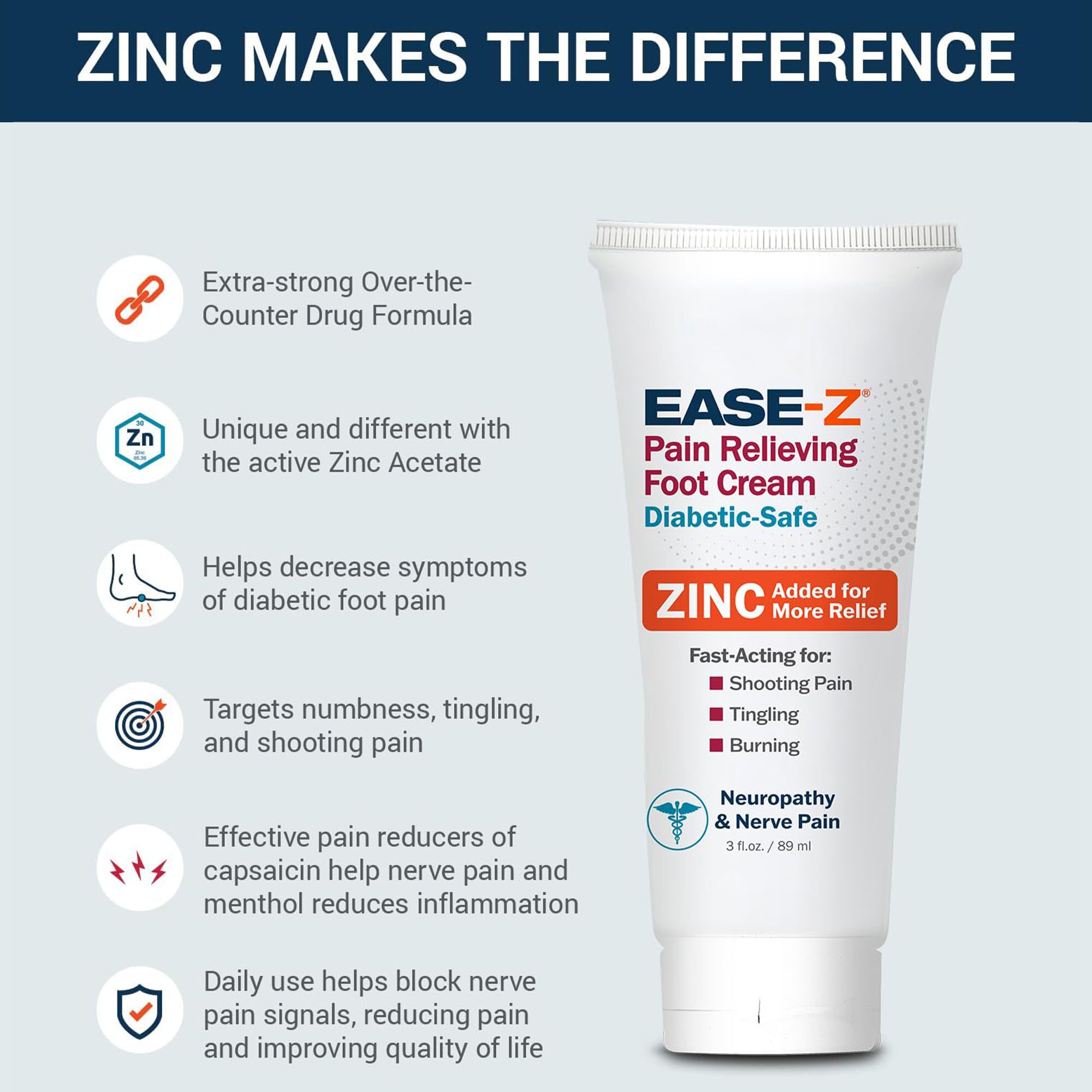 EASE-Z Pain-Relieving Foot Cream, 3 oz., , large