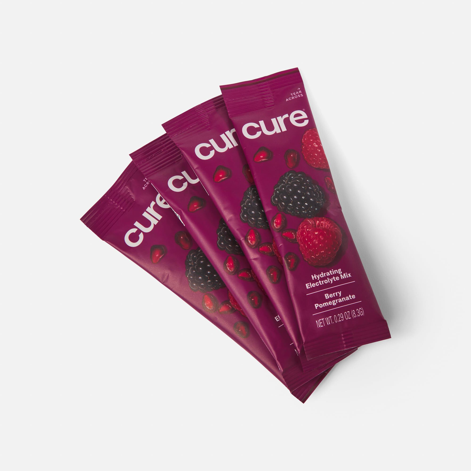 Cure Hydrating Electrolyte Drink Mix Pouches, Berry Pomegranate, 14 ct., , large