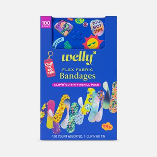 Welly Flex Fabric Bandages & Clip ‘N' Go Tin, 100 ct., , large