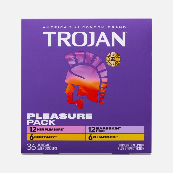 Trojan Latex Condom Pleasure Pack Lubricated, 36 ct., , large