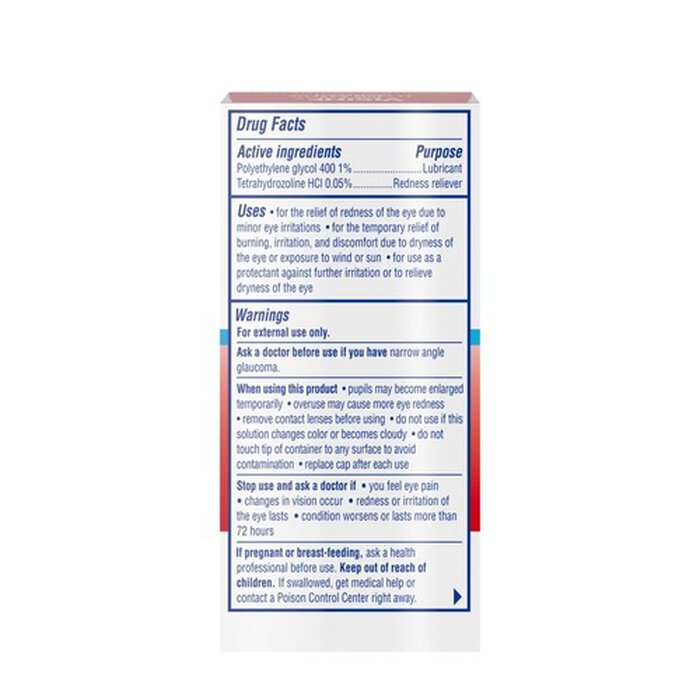Visine Red Eye Hydrating Comfort Lubricating Eye Drops, .5 fl oz., , large