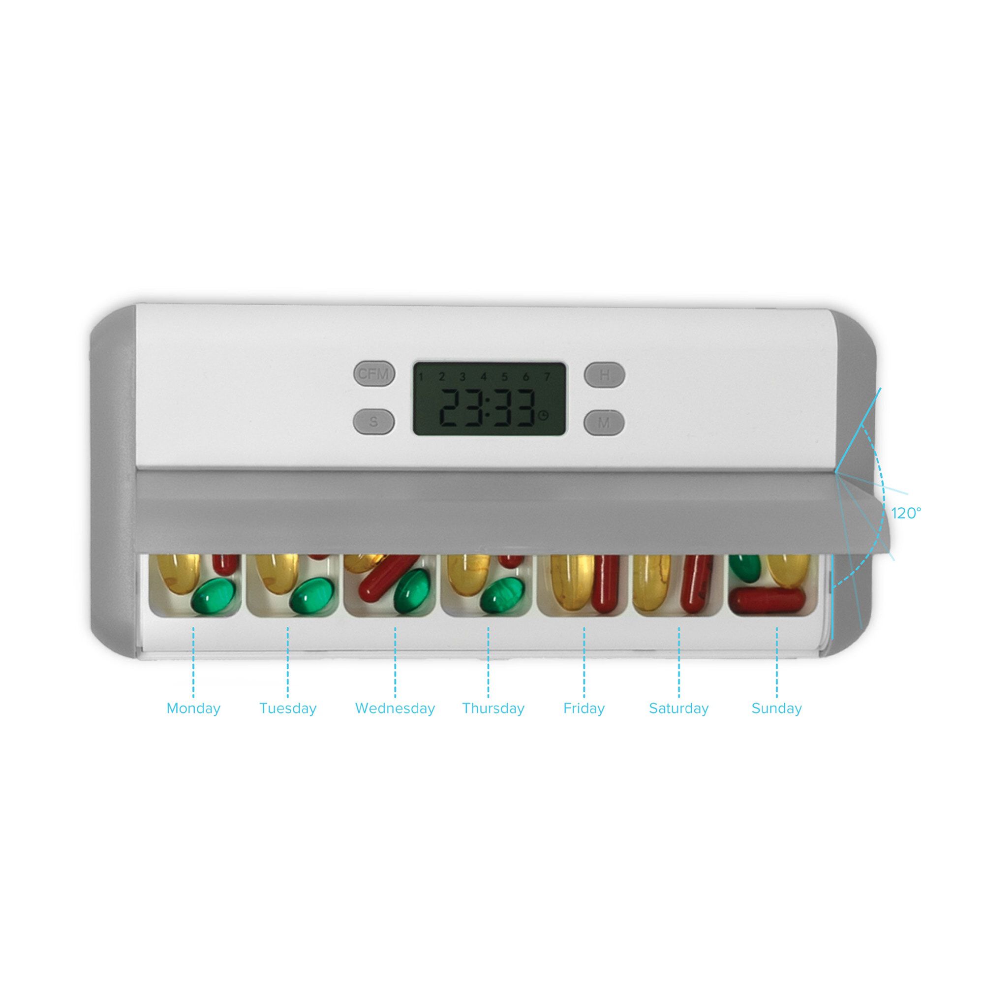 Caring Mill™ Smart Pill Dispenser with Alarm, , large