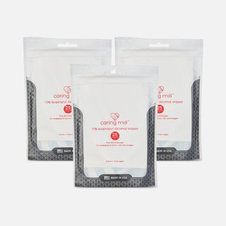 Caring Mill™ Travel Alcohol Wipes, 25 ct. (3-Pack), , large