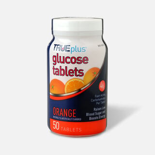 TRUEplus Glucose Tablets, Orange, 50 ct.