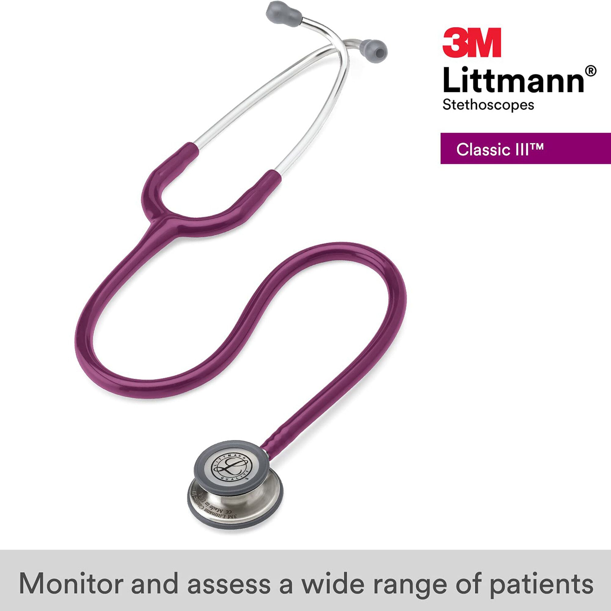 3M Littmann Classic III Stethoscope with Standard Finish, 27", Plum, large