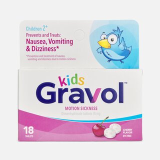 Gravol Kids Motion Sickness Chewables, Cherry, 18 ct.