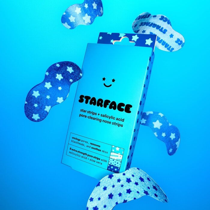 Starface Star Strips™ Pore-Clearing Nose Strips + Salicylic Acid, Blue, 8 ct., , large