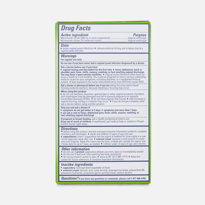 Monistat 3, Cure and Itch Relief Suppositories, , large