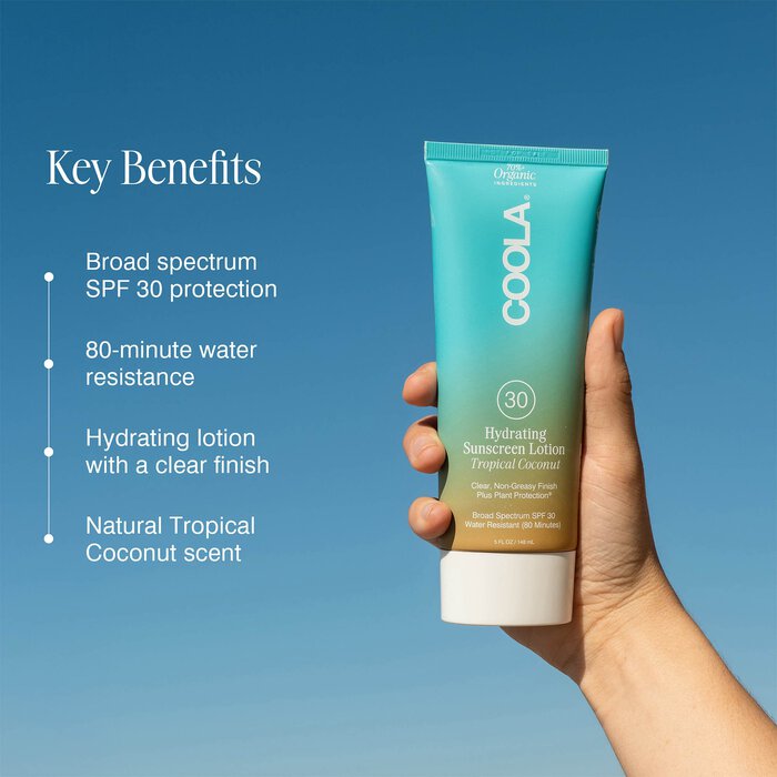 COOLA Classic Body Organic Sunscreen Lotion SPF 30 Tropical Coconut, 5 oz., , large