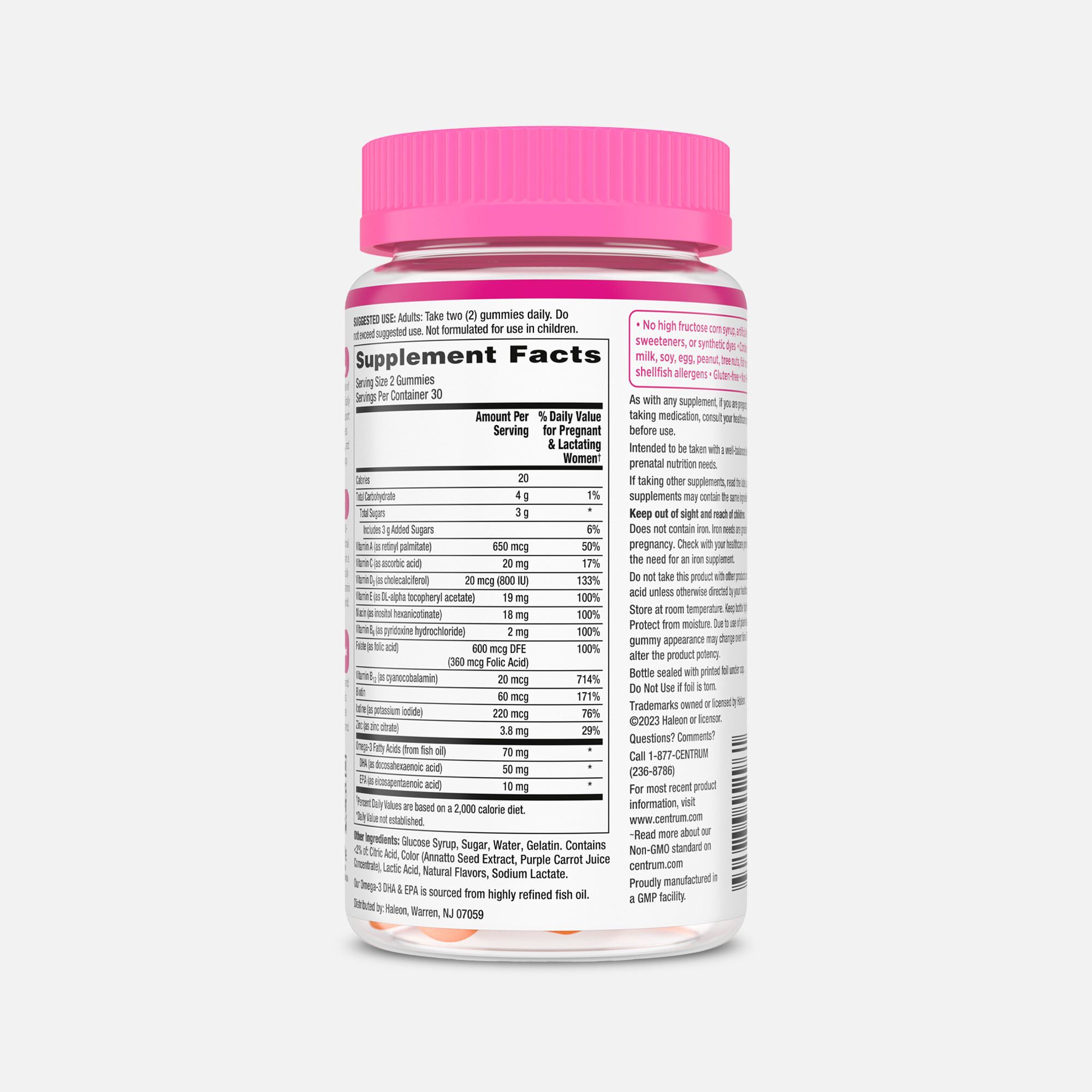 Centrum Prenatal Multivitamin Gummies with DHA and Folic Acid, Mixed Berry & Orange, 60 ct., , large