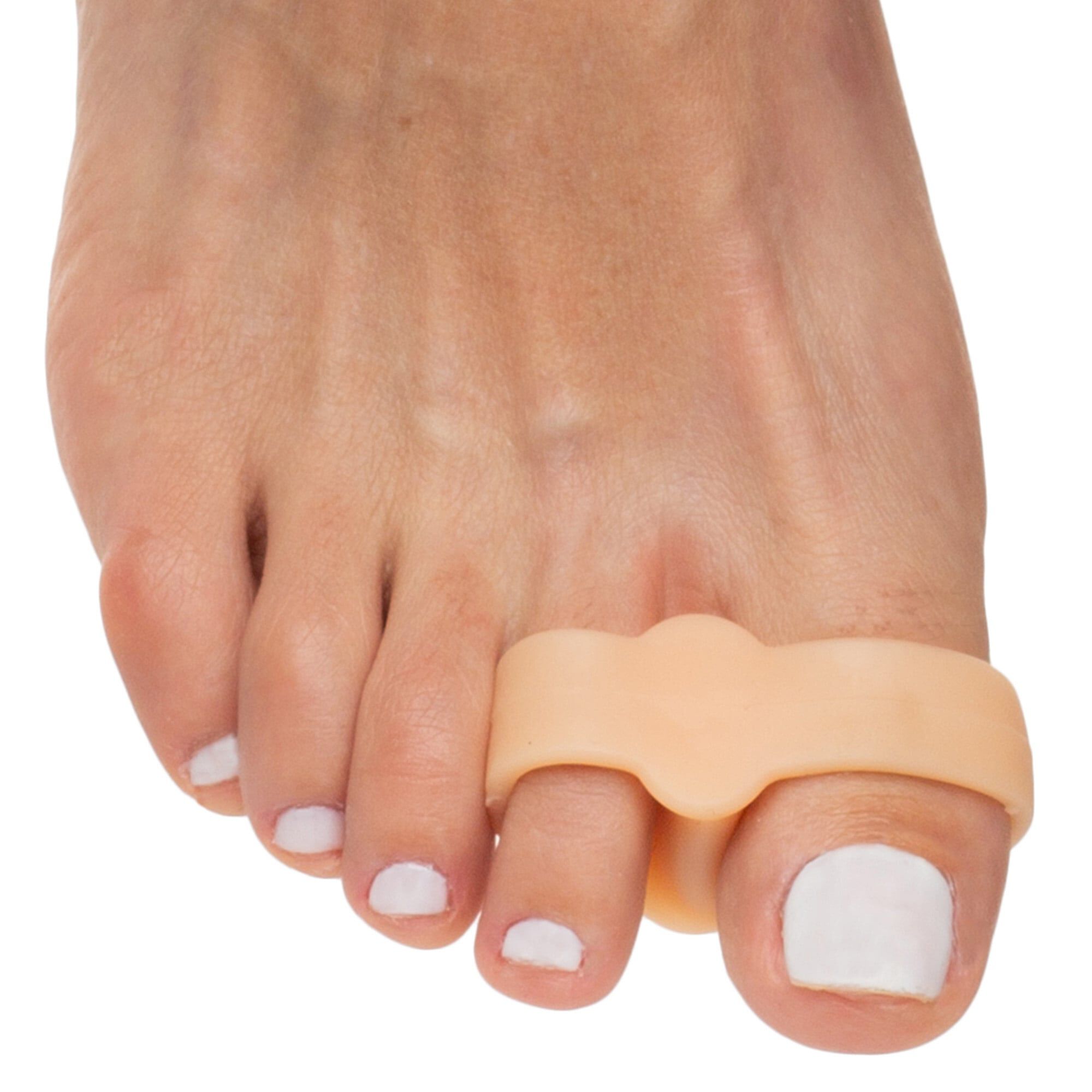 ZenToes Double Loop Toe Separator for Bunion Pain Relief - 4-Pack, Beige, large
