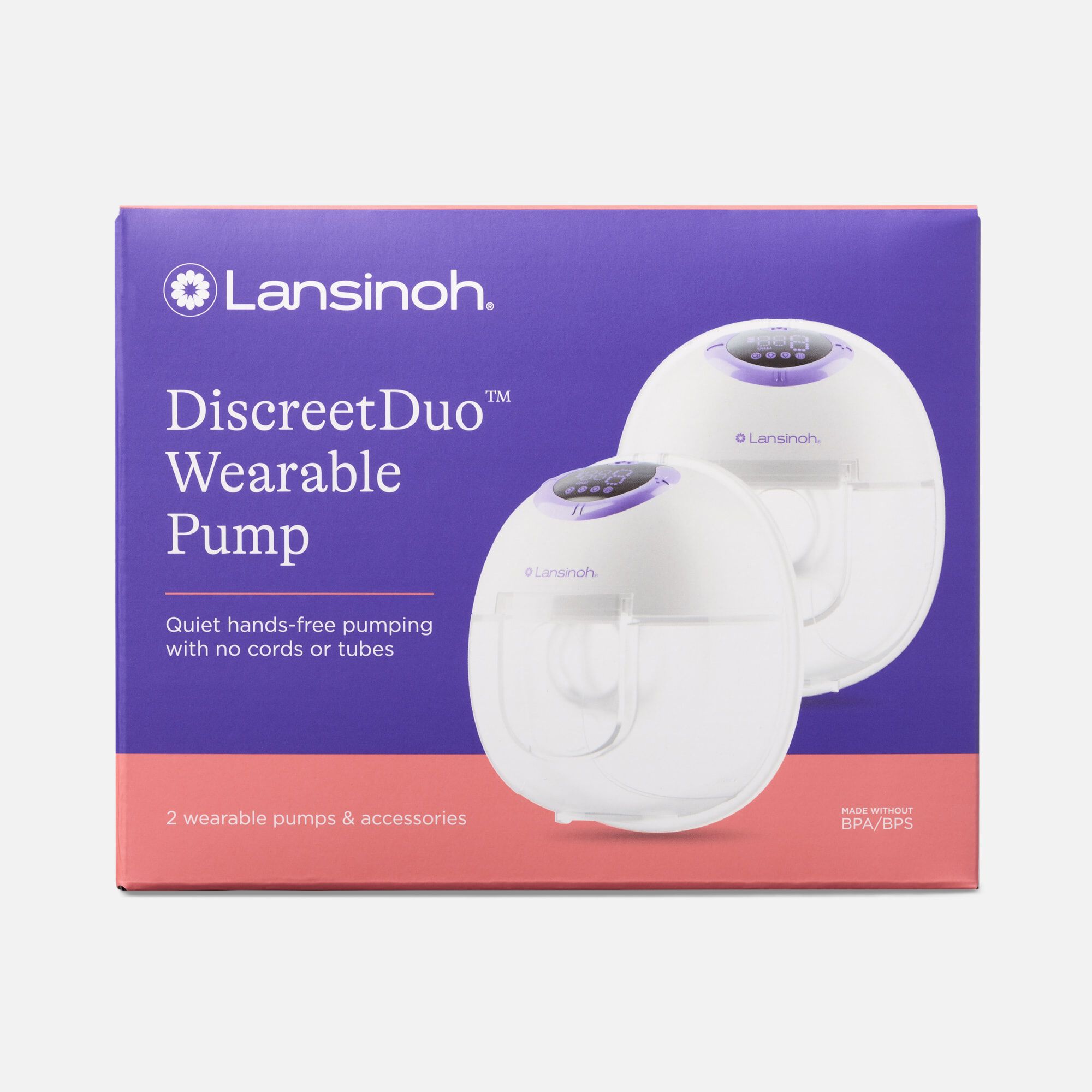 Lansinoh Discreet Duo Wearable Breast Pump, 2 Pumps