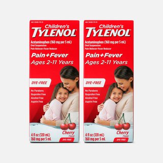 Tylenol Children's Pain & Fever Reliever Liquid, Dye-Free, Cherry, 4 fl oz. (2-Pack), , large