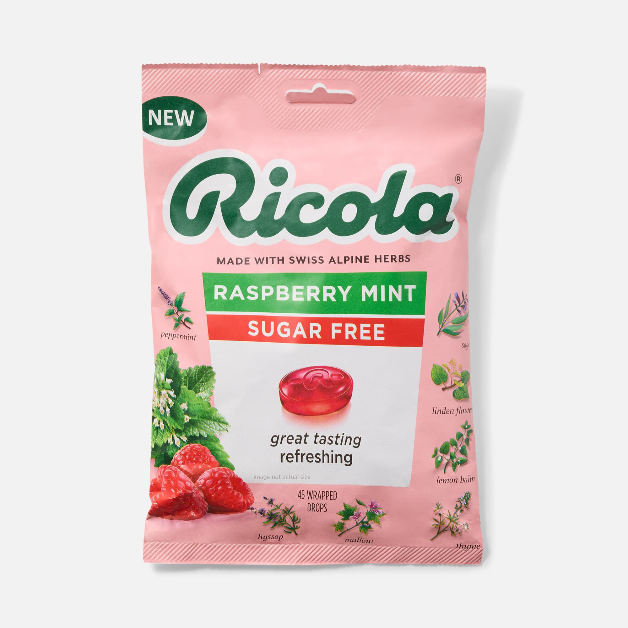 Ricola® Sugar-Free Herbal Throat Drops, Raspberry Mint, 45 ct.
