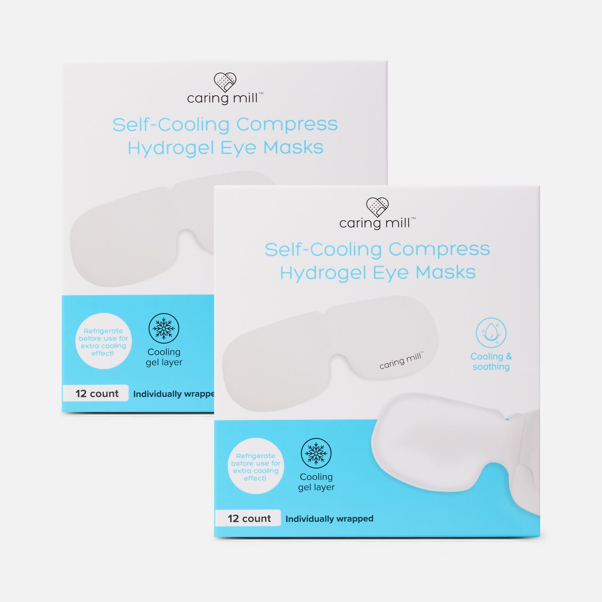 Caring Mill™ Self-Cooling Compress Hydrogel Eye Masks, 12 ct.  (2 pack), , large