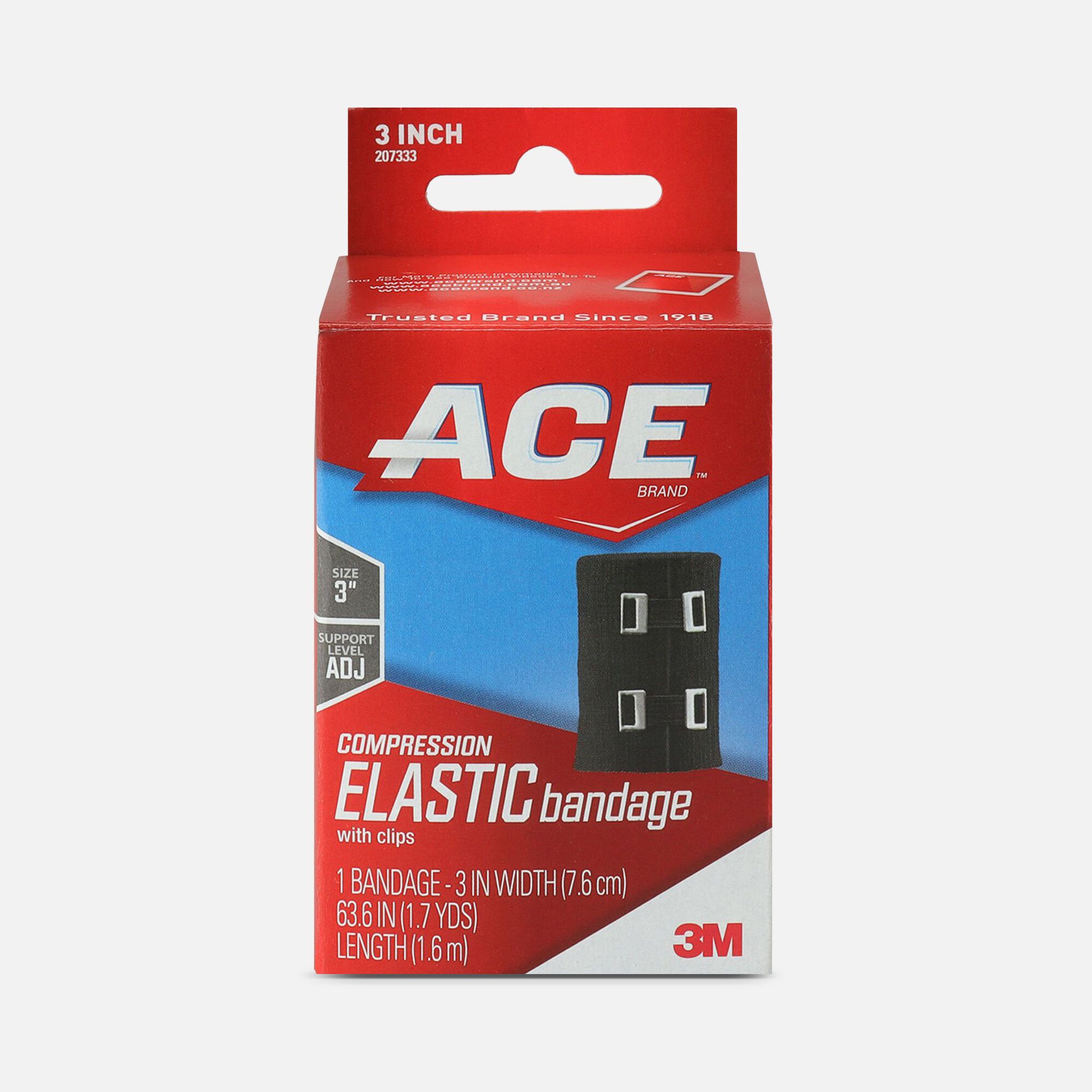 Ace Elastic Bandage with Clips - Black, , large