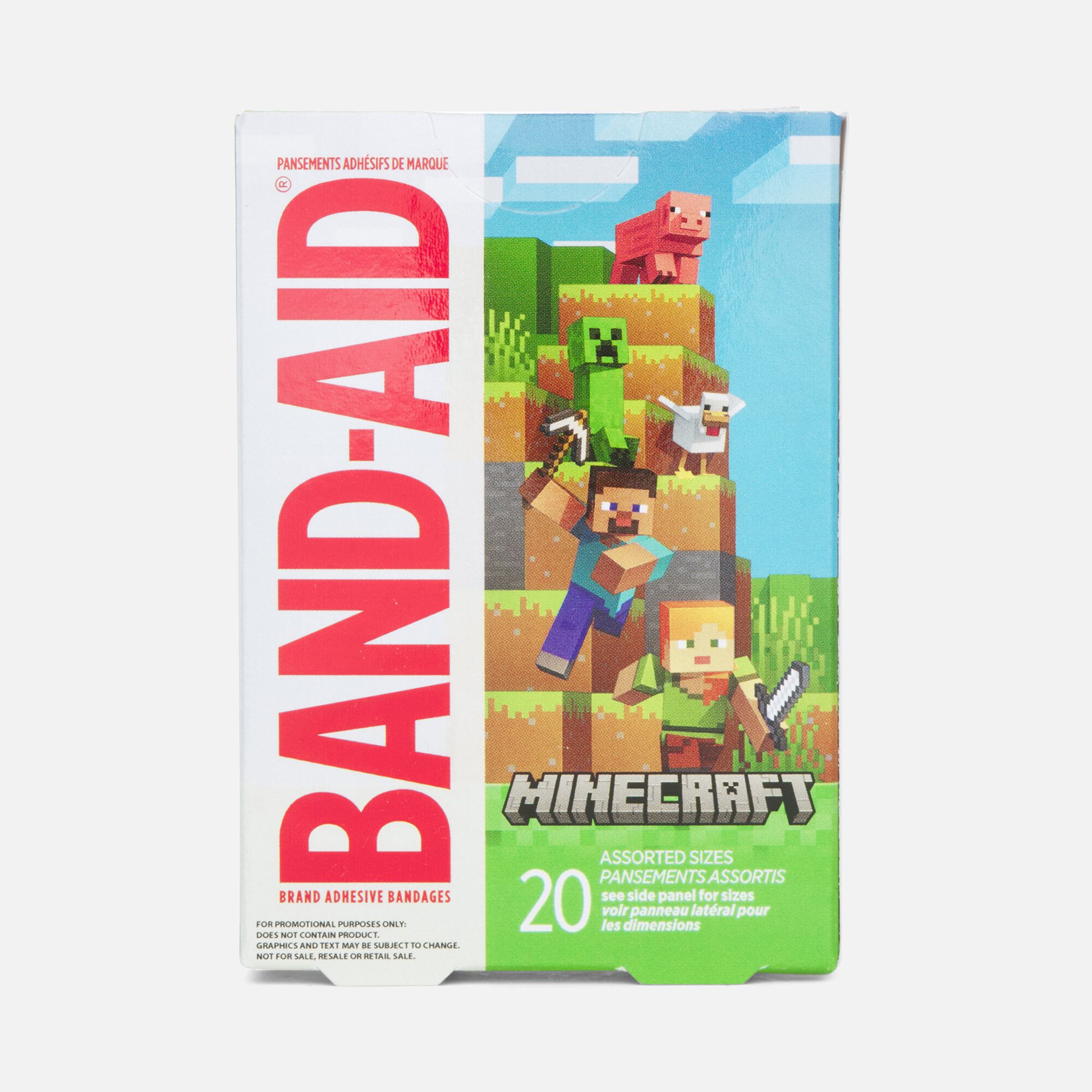 BAND-AID® Brand Adhesive Bandages, MineCraft, Assorted Sizes, 20 ct., , large