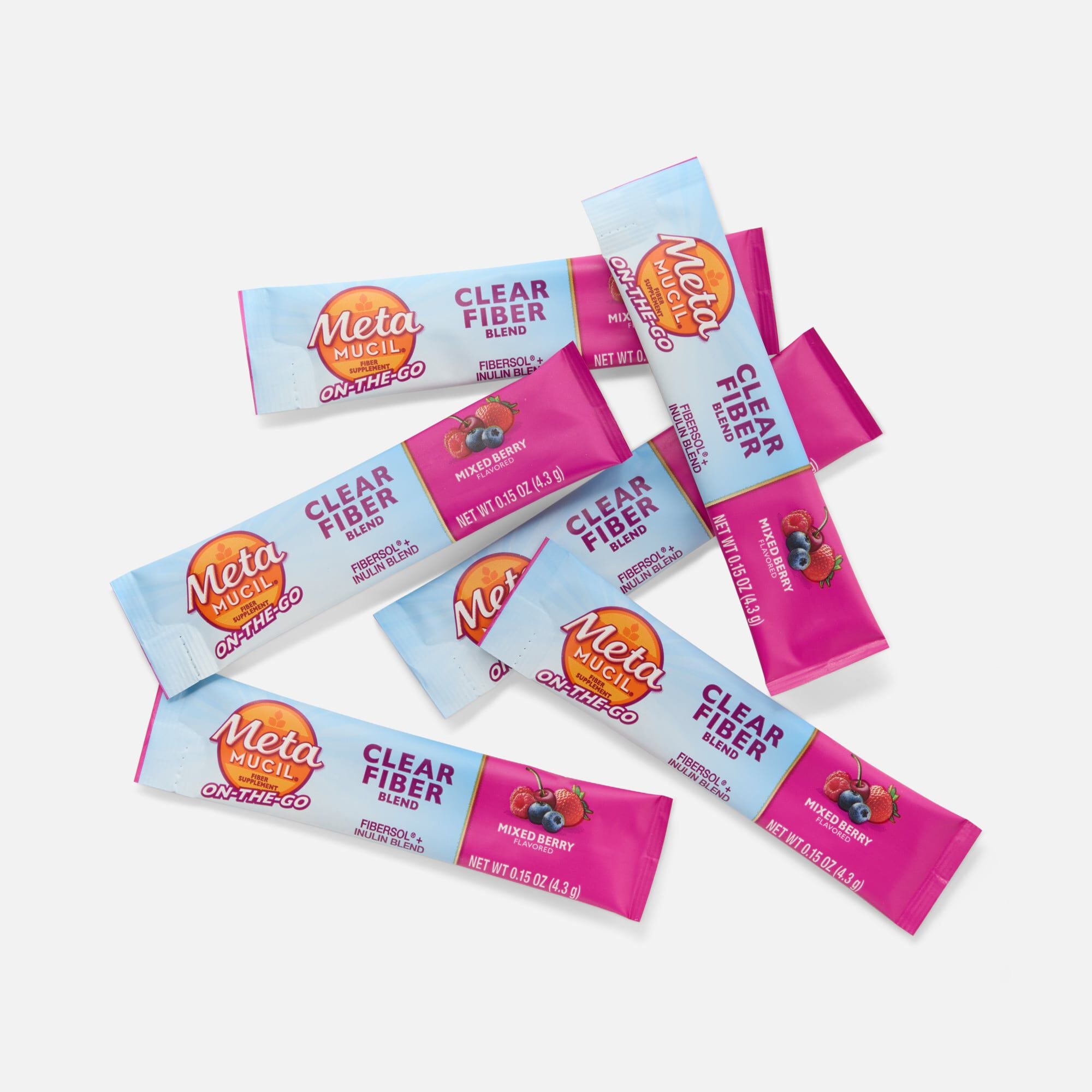 Metamucil® On-the-Go Clear Fiber Blend Stick Packs, Mixed Berry, 21 ct., , large