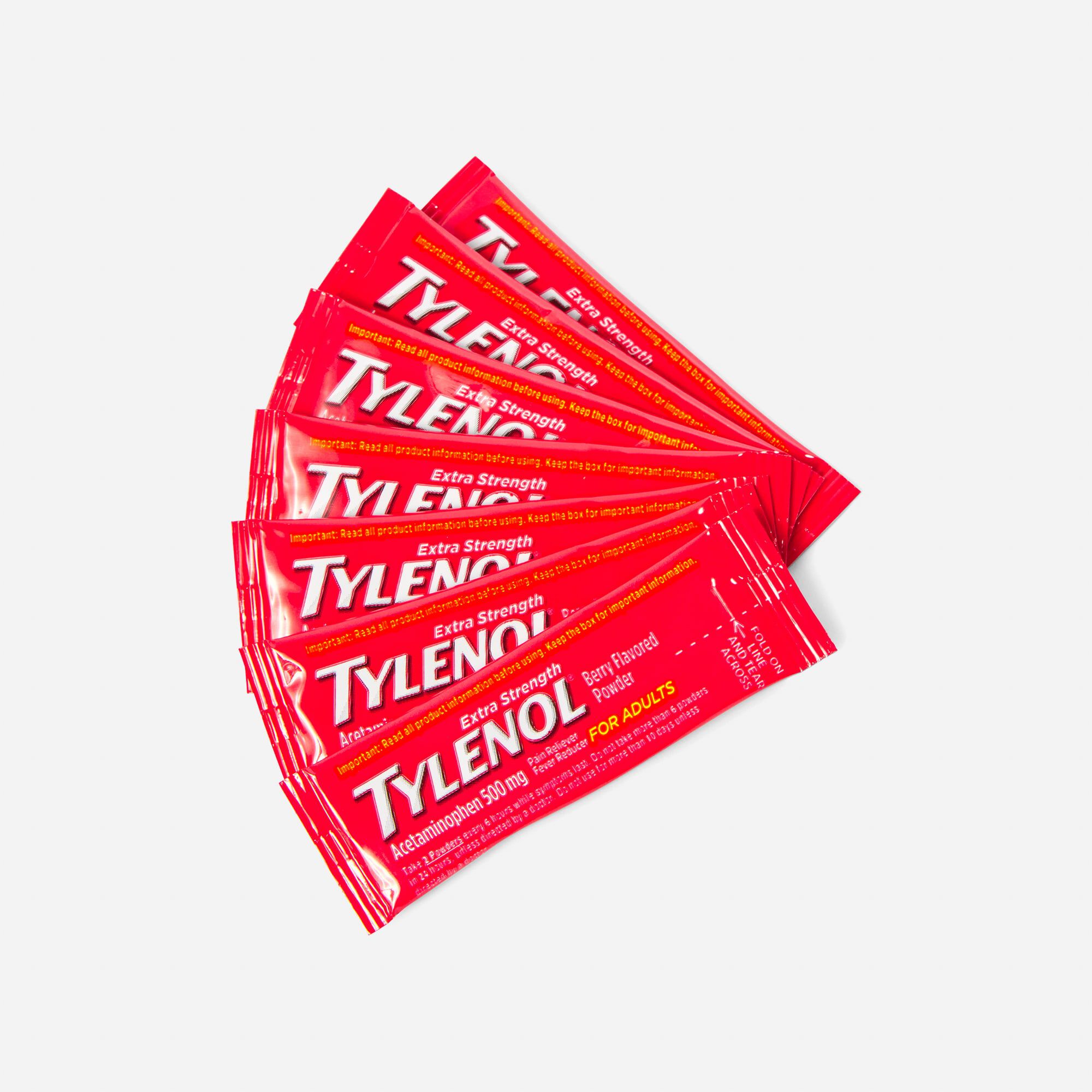 Tylenol Pain and Fever Powder Packs for Adults, Berry Flavor, , large