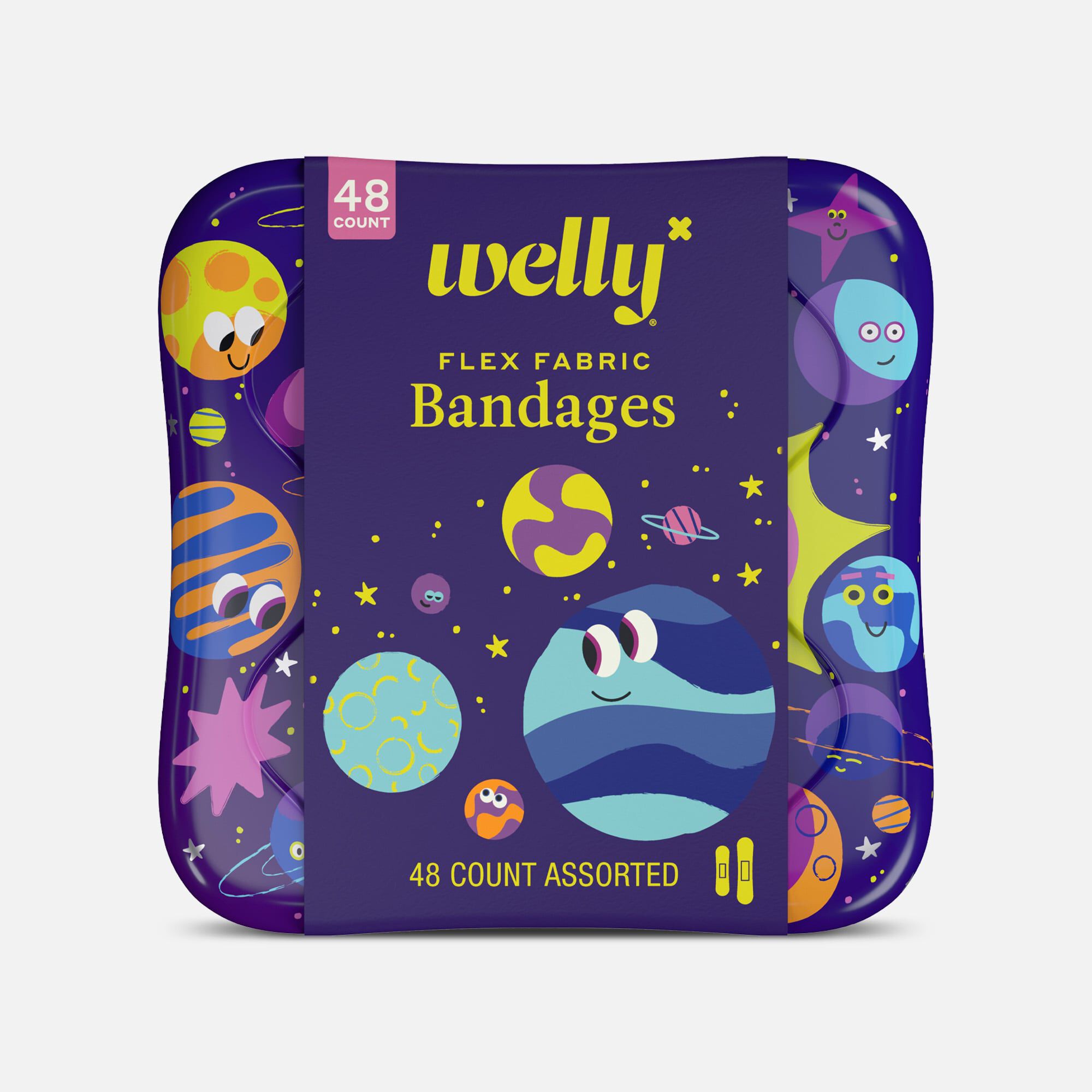 Welly Bravery Badges Planet Pals Assorted Flex Fabric Bandages, 48 ct., , large