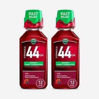 Vicks® Formula 44™ DM Cough & Congestion Liquid Cough Medicine, Berry, 12 fl oz. (2-Pack), , large
