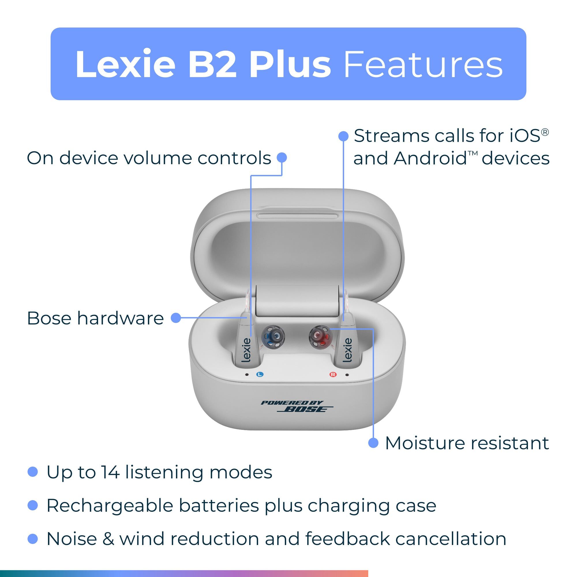 Lexie B2 Plus Self-Fitting OTC Hearing Aids Powered by Bose, , large