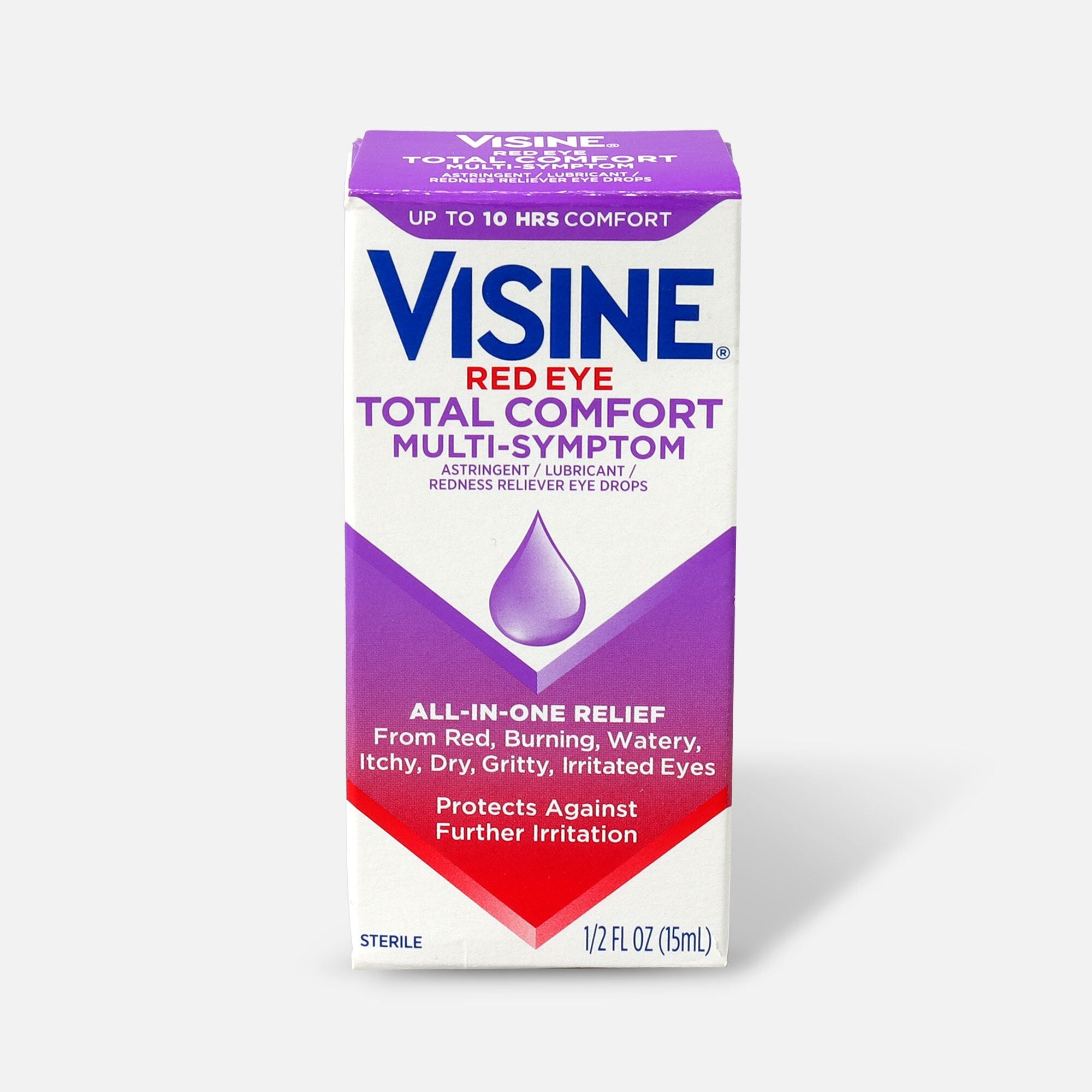 Visine Red Eye Total Comfort Multi-Symptom Eye Drops, .5 fl oz., , large