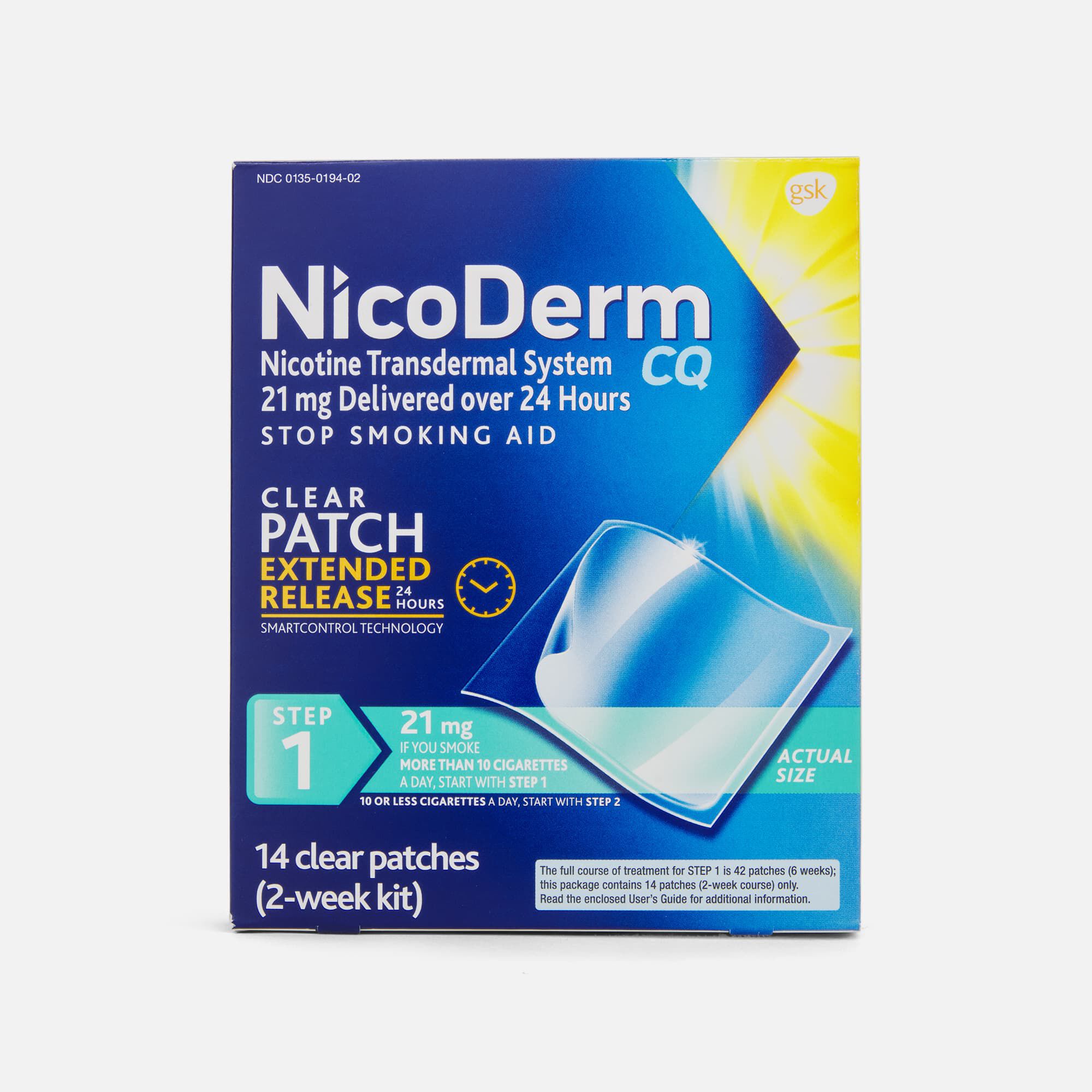 NicoDerm CQ Step 1 Clear Nicotine Patches, 21mg, 14 ct., , large