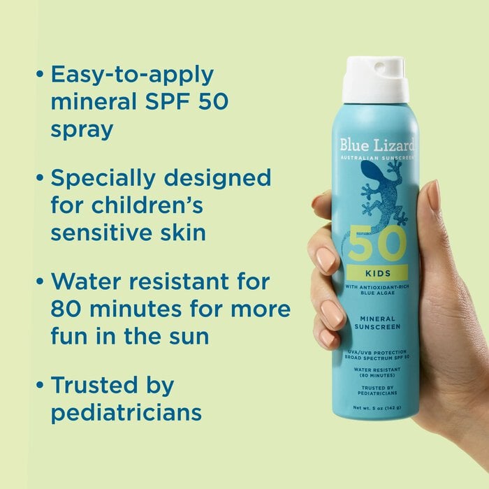 Blue Lizard Kids Mineral Sunscreen Spray, SPF 50, 5 oz., , large